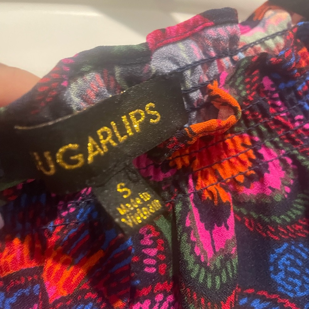 Sugarlips Midnight Floral Drape Sleeve Top - Picture 7 of 8